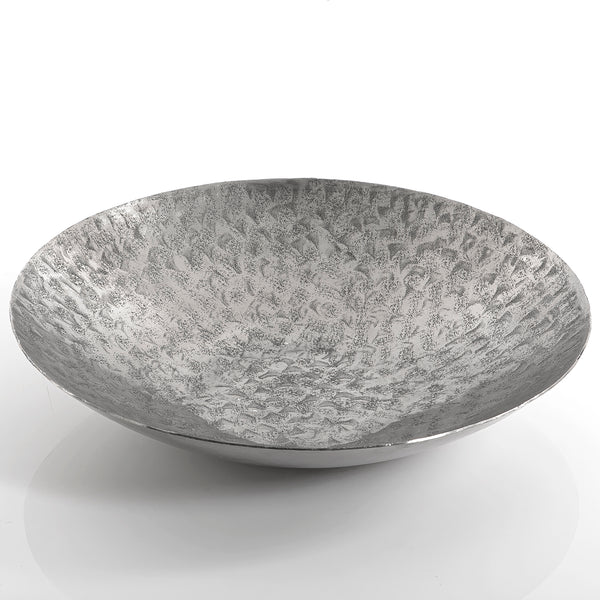 Silver round metal bowl