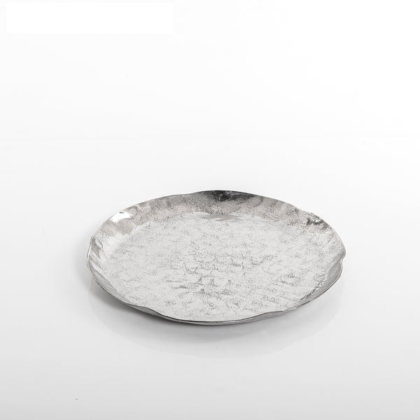 Silver circular metal plate