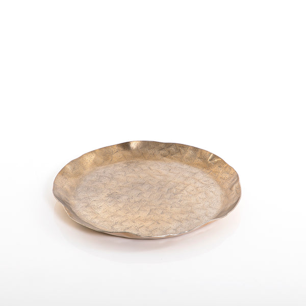 Gold circular metal plate