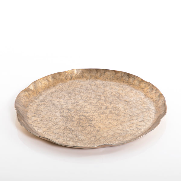 Gold circular metal plate