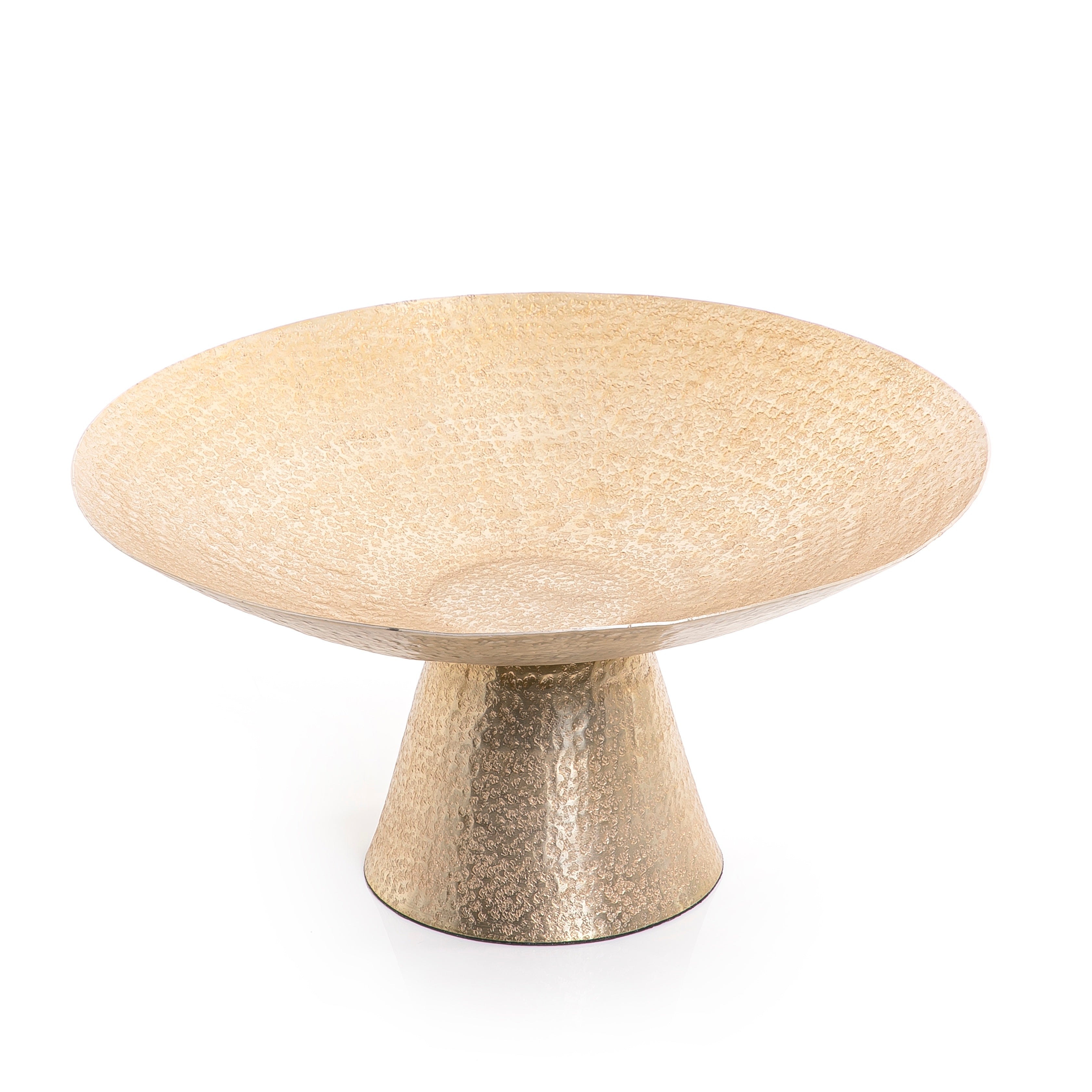 Metal stand with a golden circular base