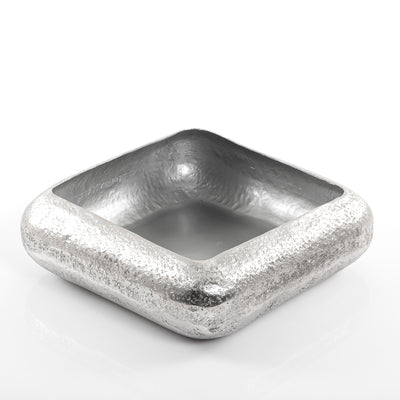 Silver square metal bowl