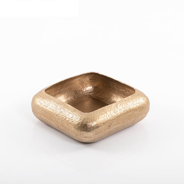 Golden square metal bowl