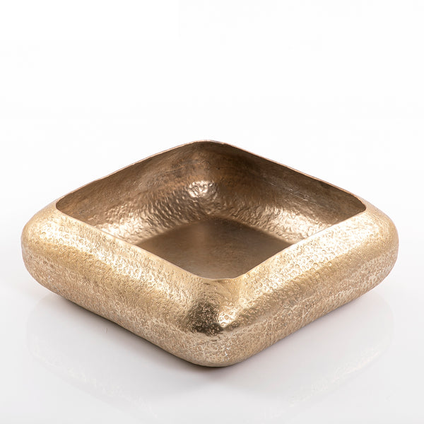 Golden square metal bowl