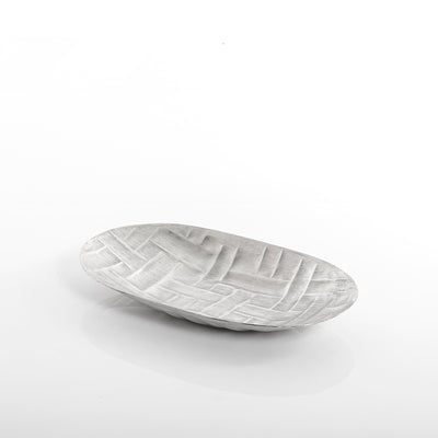 Silver oval metal plate