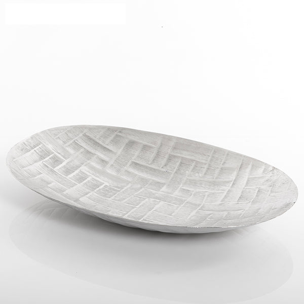 Silver oval metal plate