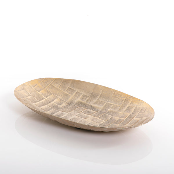 Golden oval metal plate