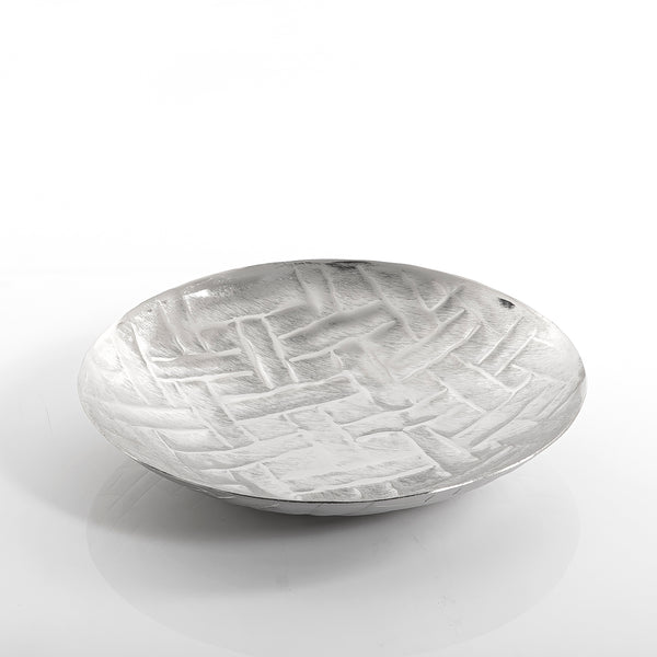 Silver circular metal plate