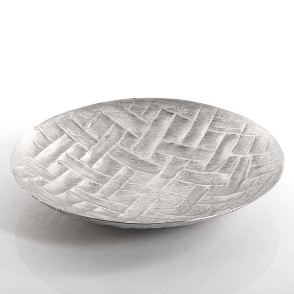 Silver circular metal plate