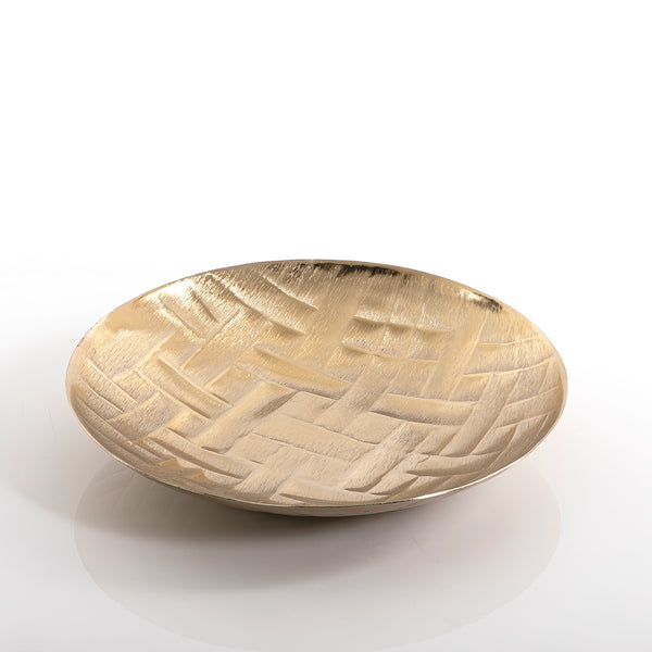 Golden circular metal plate