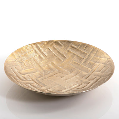 Golden circular metal plate