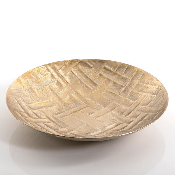 Golden circular metal plate