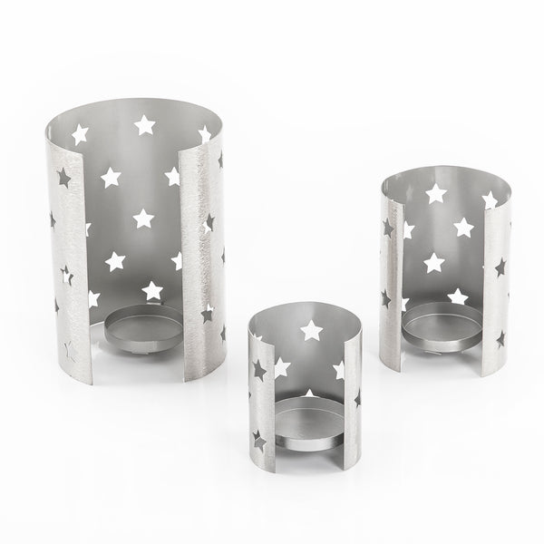 Set of 3 metal candle holder