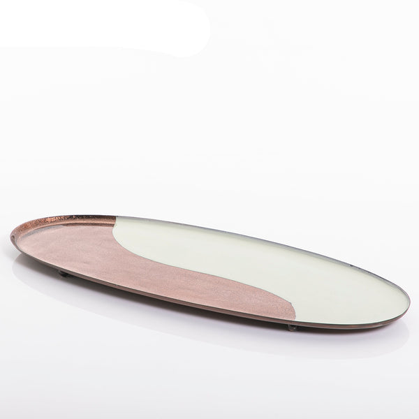 Oval metal tray