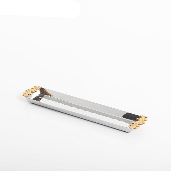 Metal Straight Tray With Handle - Size 32X7X3