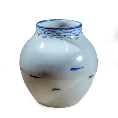 Round Chinese Ceramic Vase With Decorations