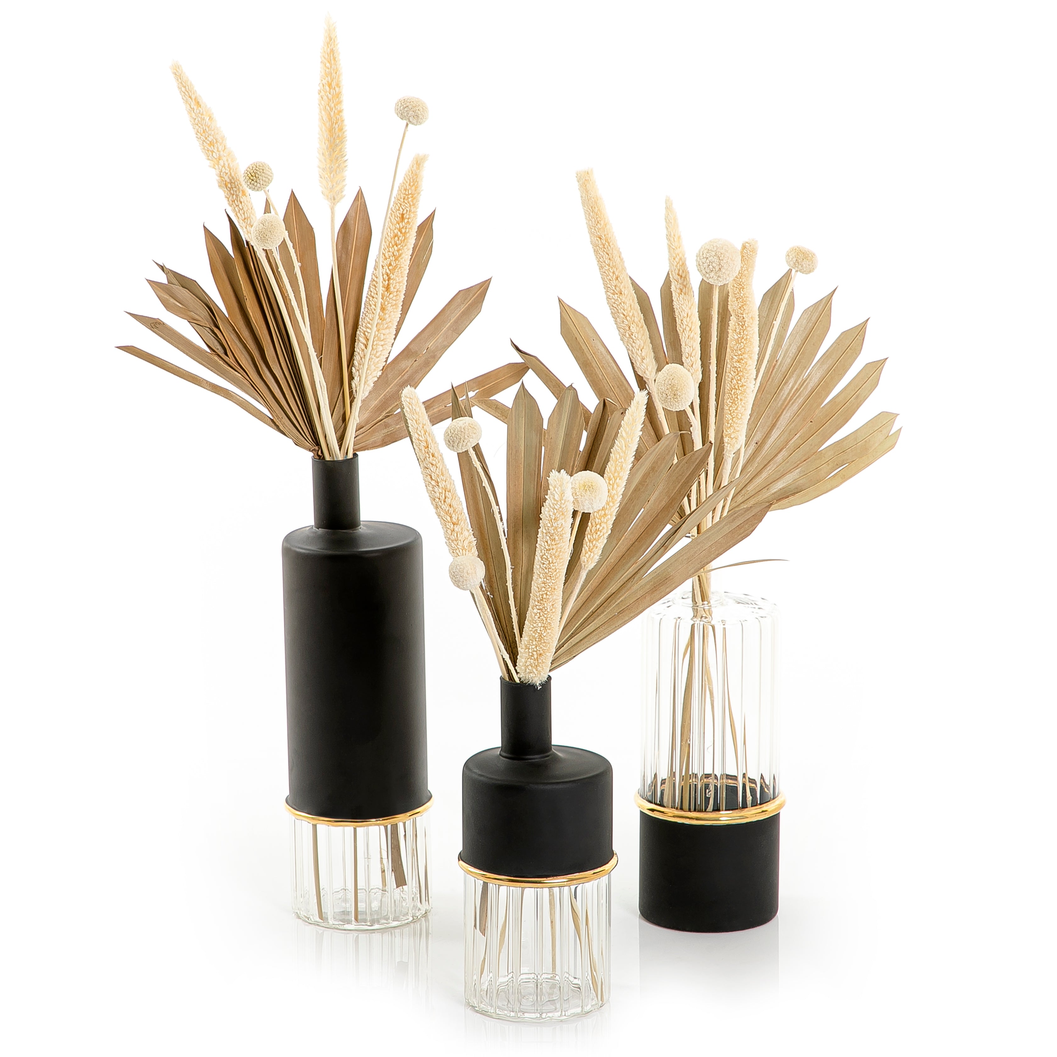 Set of 3 glass vase