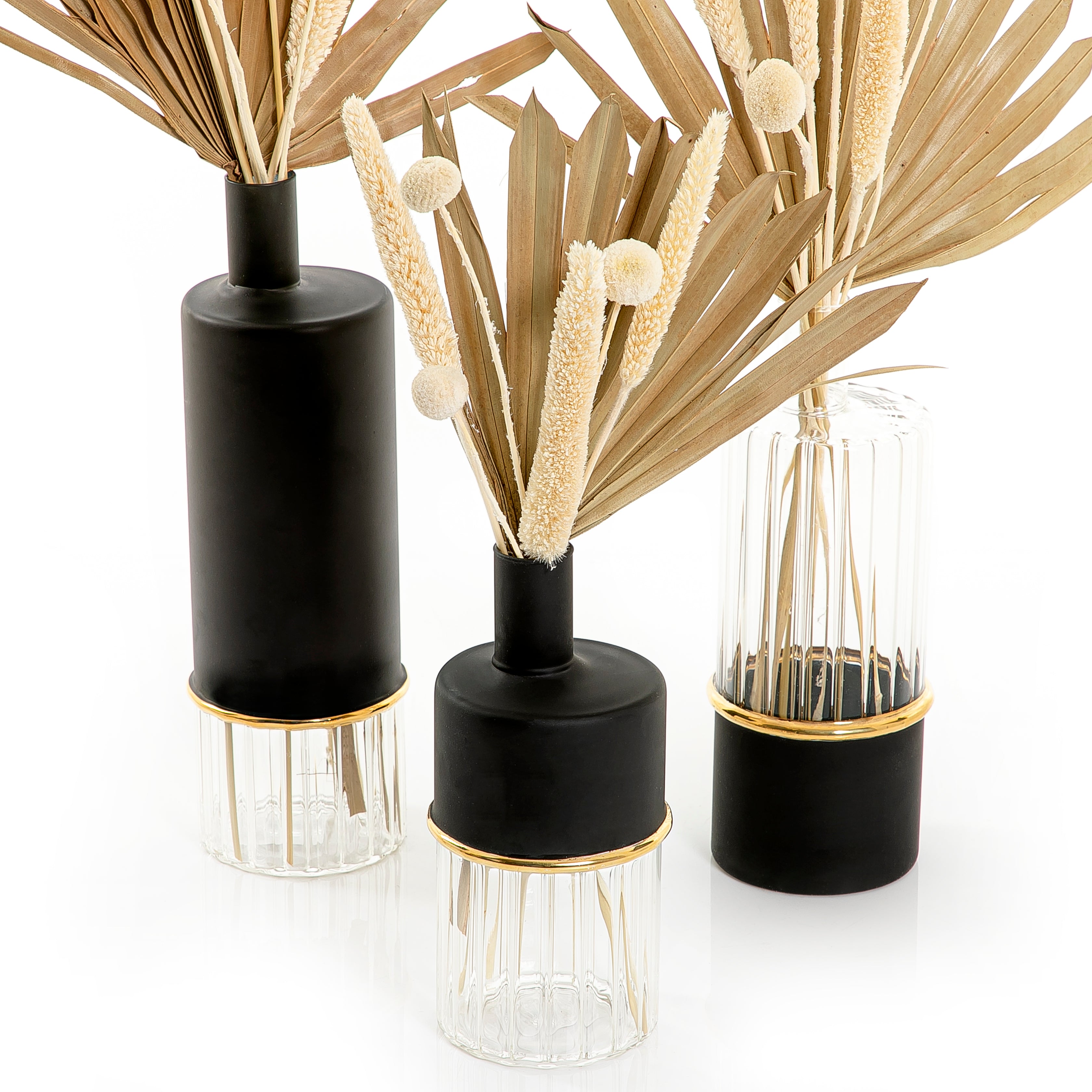 Set of 3 glass vase