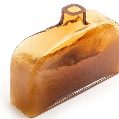 مزهرية زجاجية مستطيلة طويلة بنمط فريد - صغير