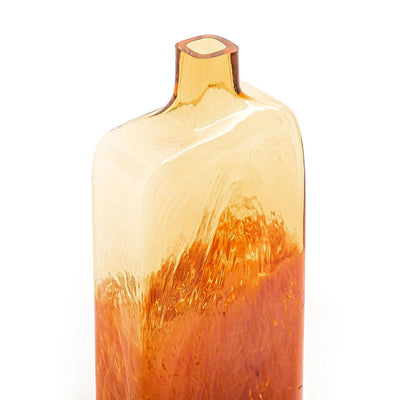 مزهرية زجاجية مستطيلة طويلة بنمط فريد - كبير