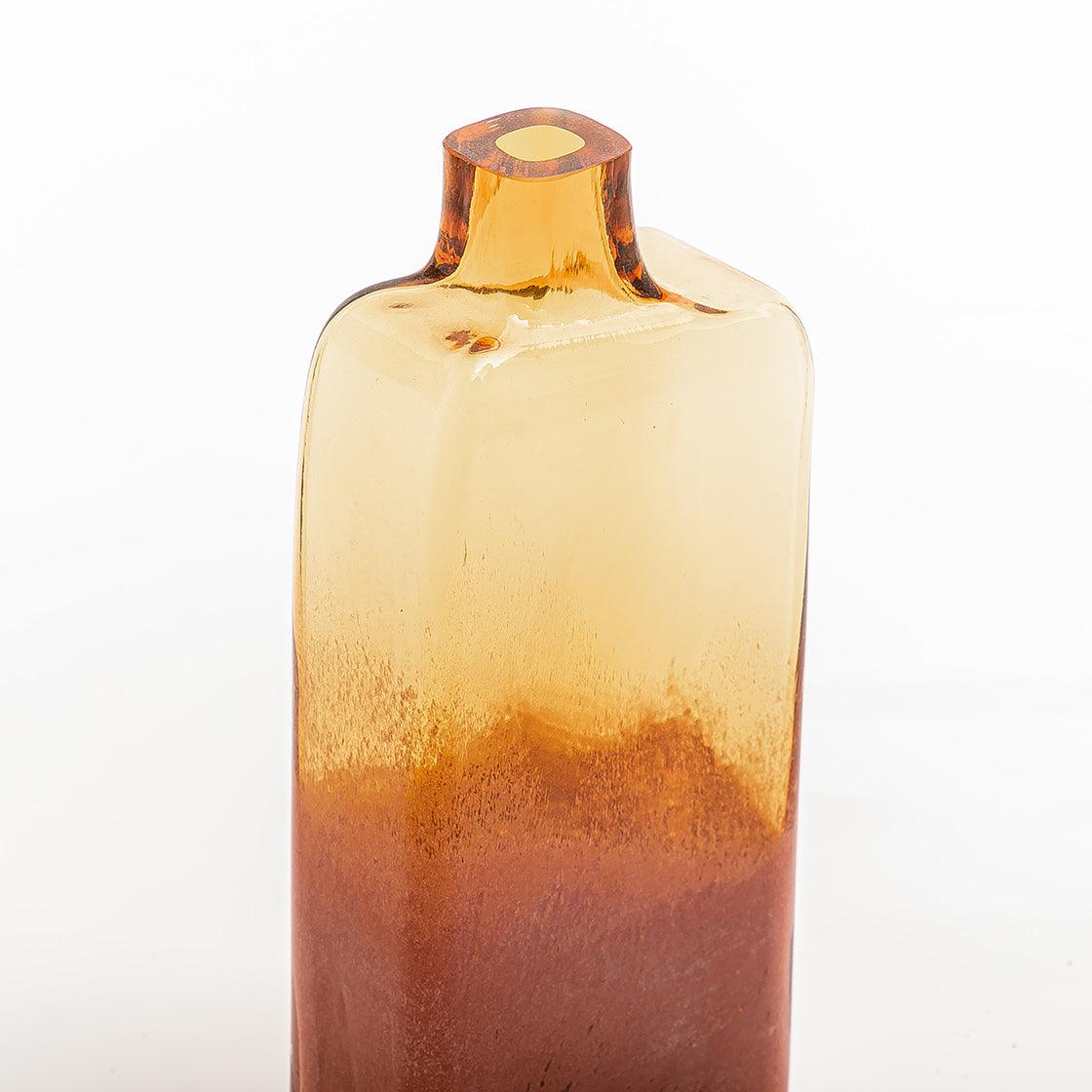 مزهرية زجاجية مستطيلة طويلة بنمط فريد - كبير