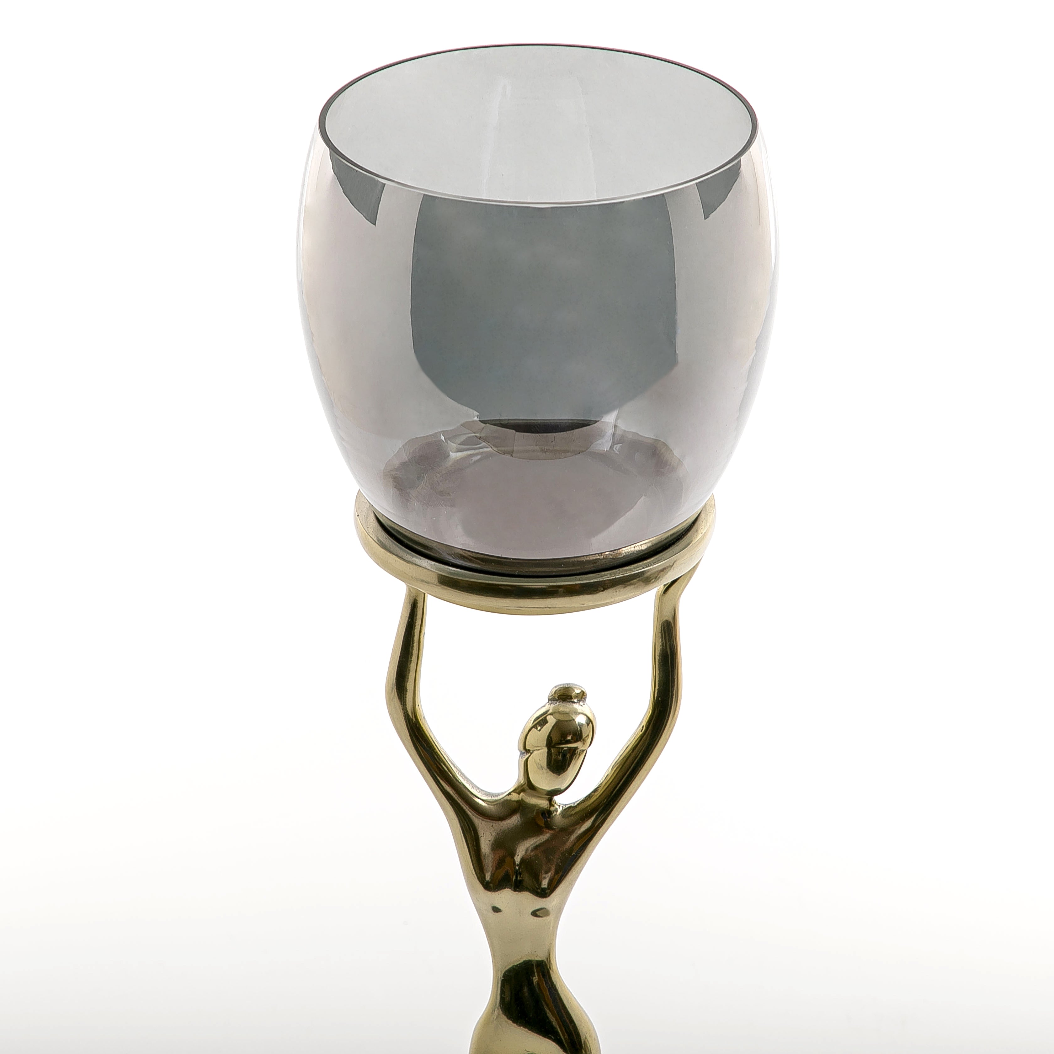 حامل شموع معدني باللون الذهبي