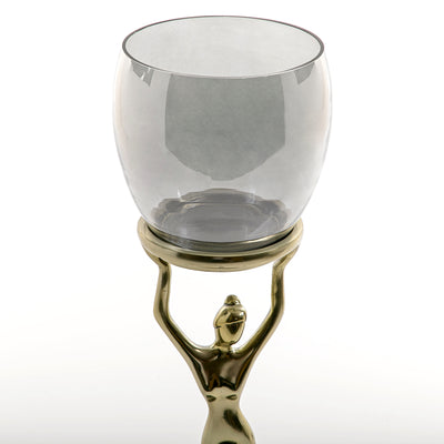 حامل شموع معدني باللون الذهبي