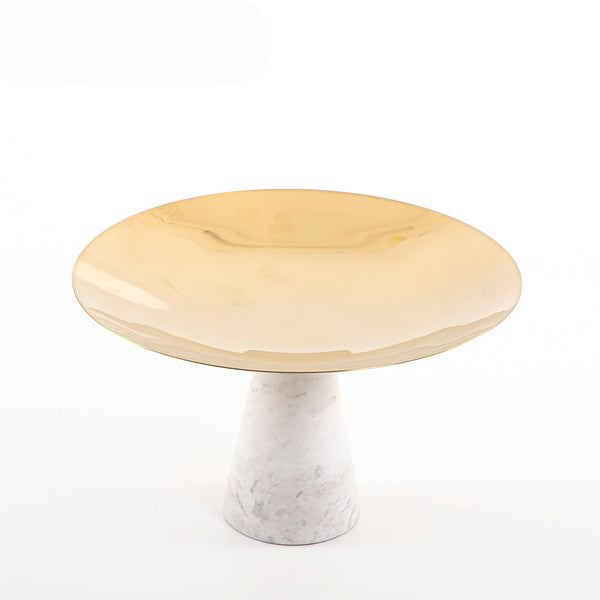 Marble stand with a small golden metal plate
