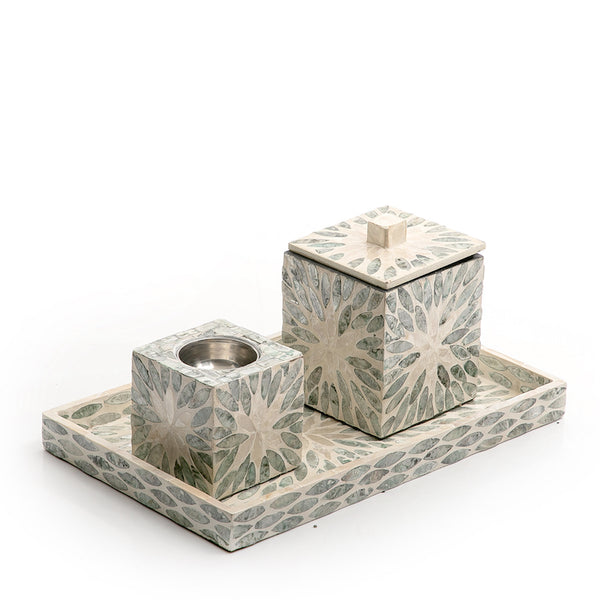 Grey Vitnami Mop Mabkhar Set (Tray, Mabkhar And Box)