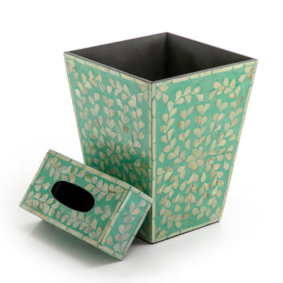 Green Vitnami Mop Basket And Tissue Box Set