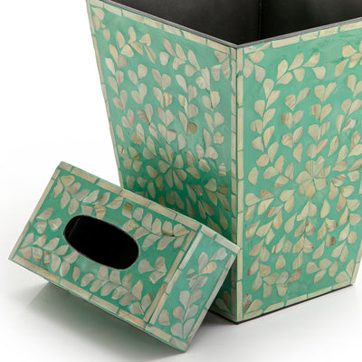 Green Vitnami Mop Basket And Tissue Box Set