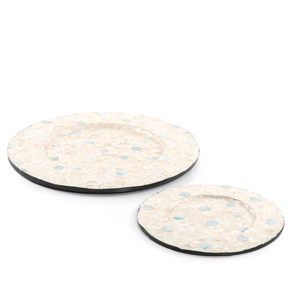 Set of 2 mother of pearl plates