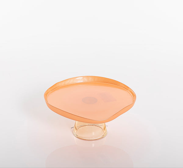 orange glass bowl with base