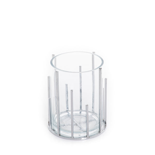 Clear glass candle holder