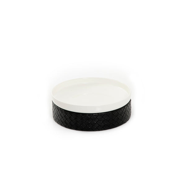 Round Ceramic Stand With A black Leather Base