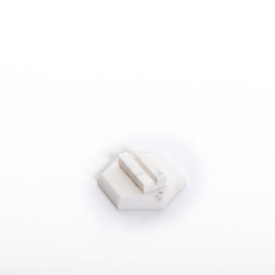 Hexagonal marble cards stand