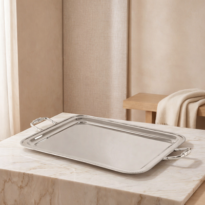 Metal serving tray - large