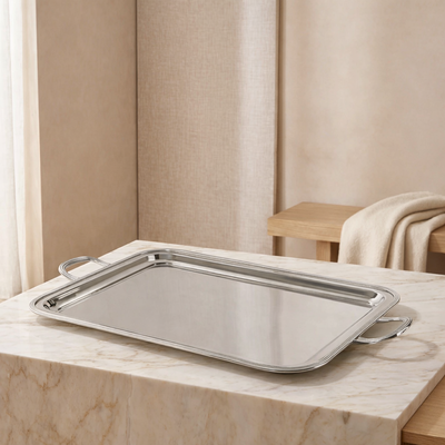 Metal serving tray - large