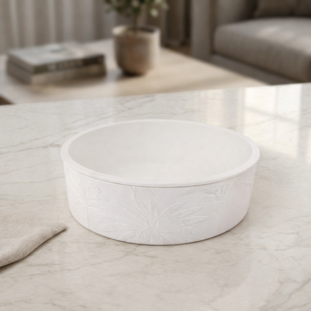 White Circular Pottery Bowl