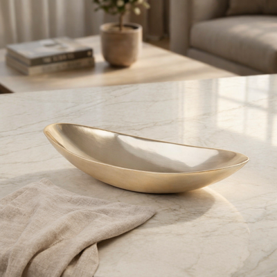 Oval Metal Plate - Gold