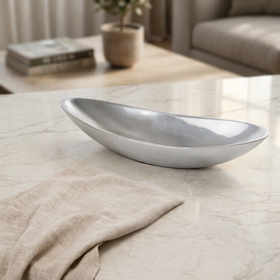 Oval Metal Plate - Silver
