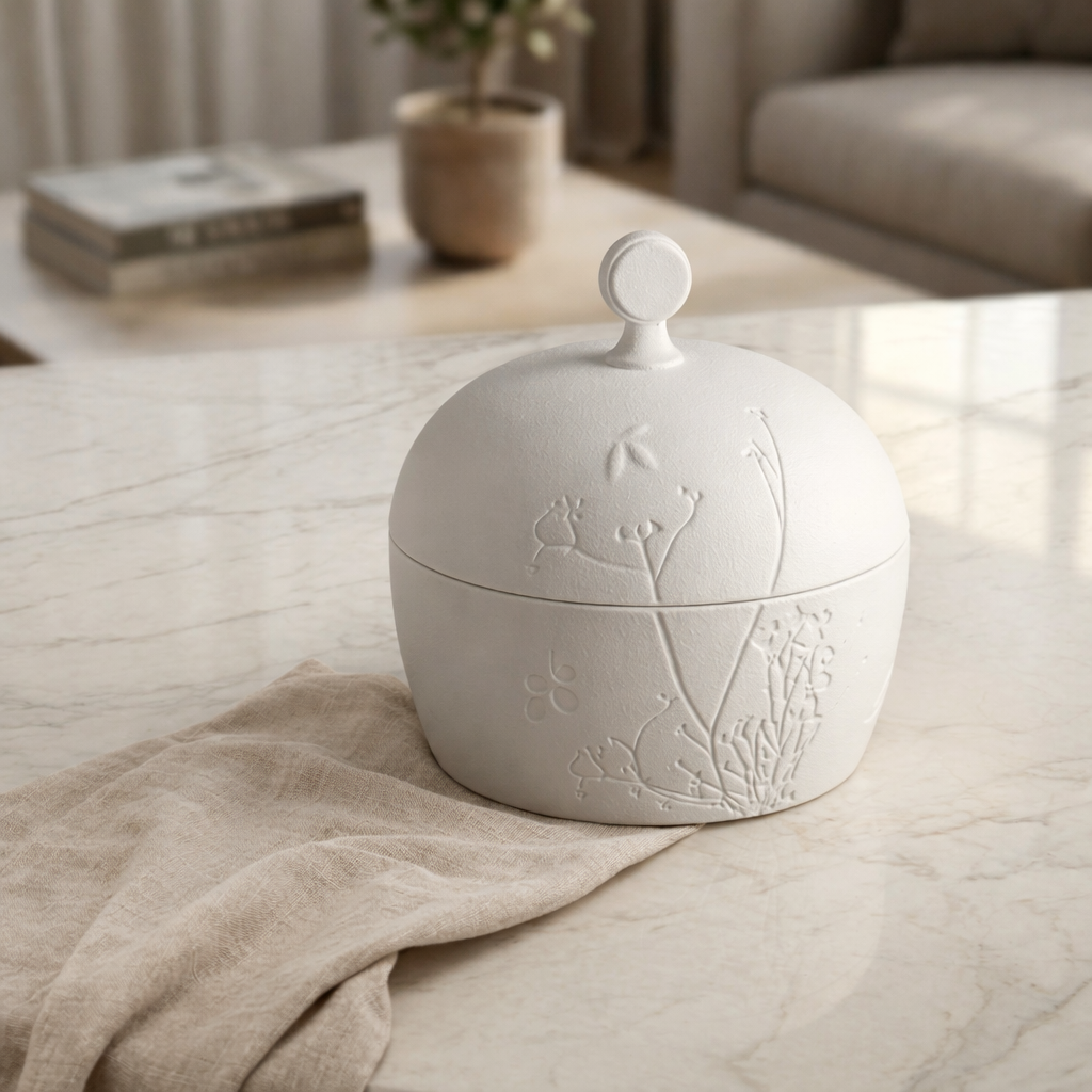 Matt White Ceramic Bowl with cover