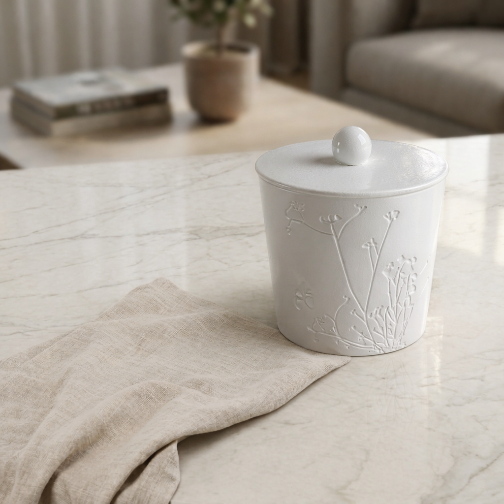 Matt White Ceramic Bowl with cover