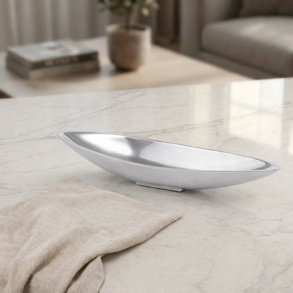 Small Oval Metal Plate - Silver