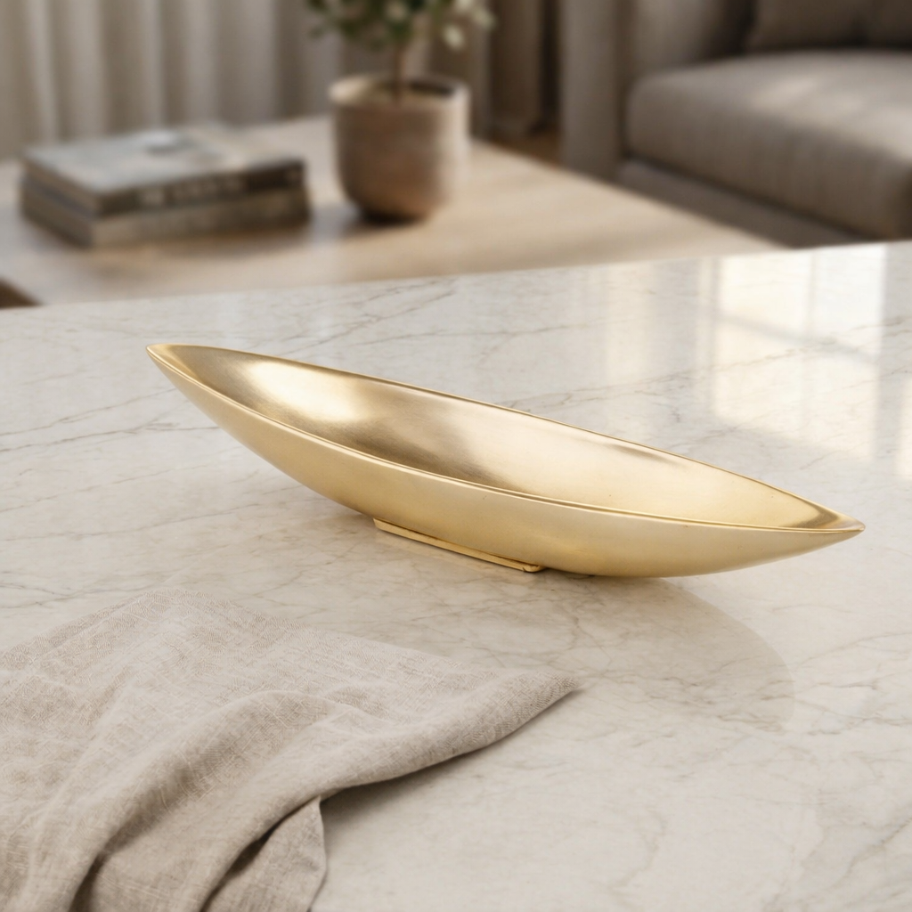 Small Oval Metal Plate - Gold
