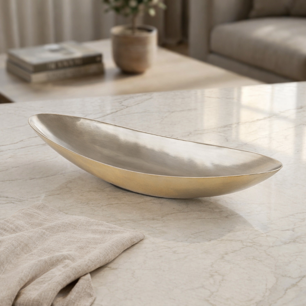 Large Oval Metal Plate - Gold