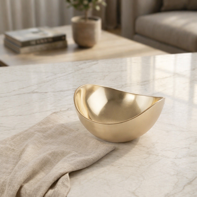 Medium Metal Bowl - Gold