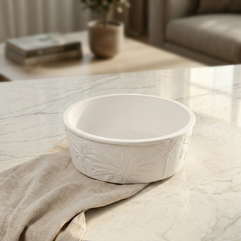 White Circular Pottery Bowl
