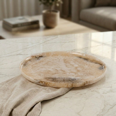 Large Resin Serving Platter - Beige