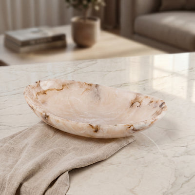 Medium Resin Oval Plate - Beige